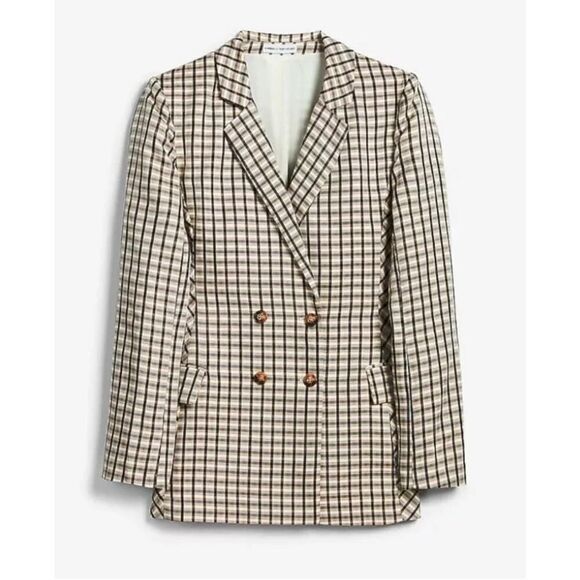 NWOT EXPRESS X NEGIN MIRSALEHI MIXED PLAID BOYFRIEND BLAZER JACKET SMALL - Picture 2 of 14